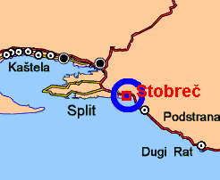 Stobreč karta